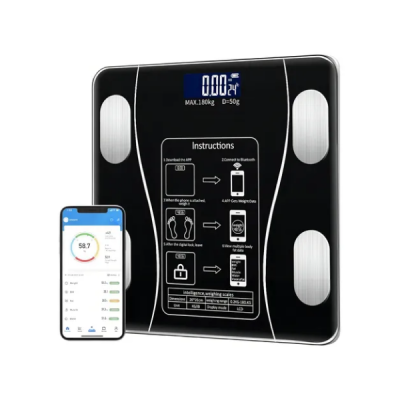 Balanza corporal 180 kg negra con Bluetooth - HL EF-916B4