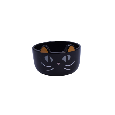 Bowl cerámica gato negro 15 cm - diseño HL