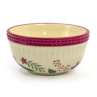 Bowl navidad ceramica bayas beige