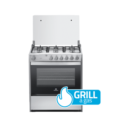 Cocina a gas 6 quemadores 80 cm cromada Pamplona Grill - Indurama QZ C32 S01