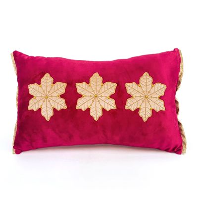 Cojín lumbar navideño 30x50 cm color vino – diseño 3 Copos Kal