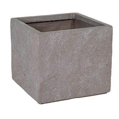 Macetero cuadrado taupe Arizona Cubi MGC