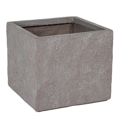 Macetero cúbico taupe Arizona MGC (44 cm)