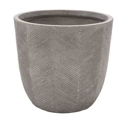 Macetero redondo taupe Iowa Egg Pot MGC