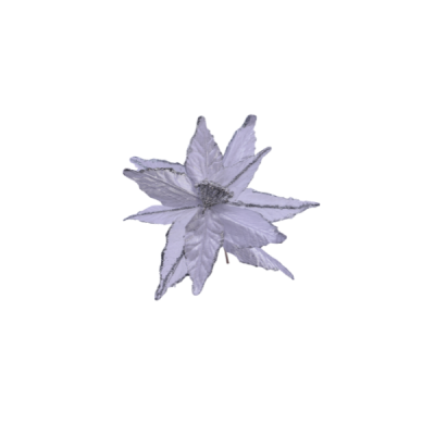 Flor navideña Poinsettia 30 cm – plata 11 pétalos Miro