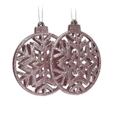 Set adorno colg 2 piezas Copo de nieve Goldrose MIRO