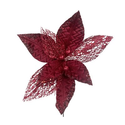 Flor Navideña Poinsettia 25Cm Rojo Miro