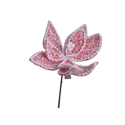 Flor navideña Poinsettia 30 cm – rojo/blanco 9 pétalos Miro