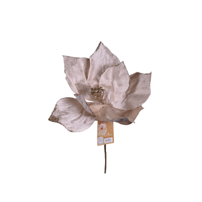 Flor navideña Poinsettia 30 cm – color champagne 8 pétalos Miro