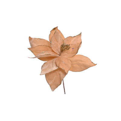 Flor navideña Poinsettia 30 cm – dorado 11 pétalos Miro