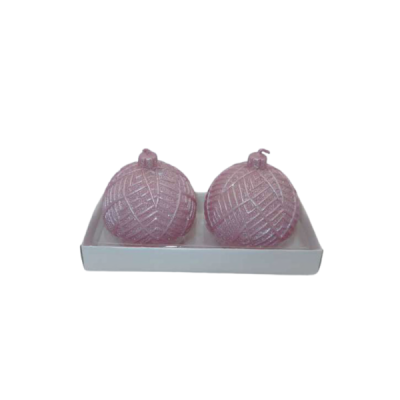 Velas Bolas de Navidad Juego de 2 Velas Color Rosado 6Cm Maranelo (Nb21195-86)