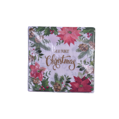 Set de 20 servilletas navideñas – diseño Poinsettias