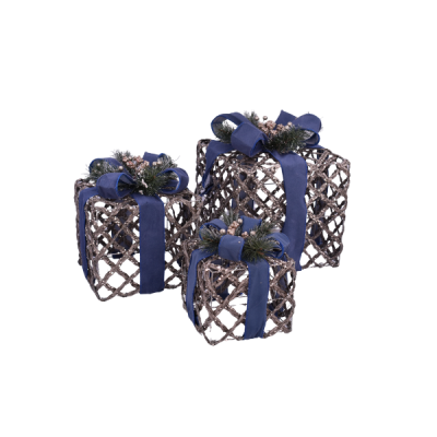 Set de cajas de regalo navideñas – 3 piezas decorativas