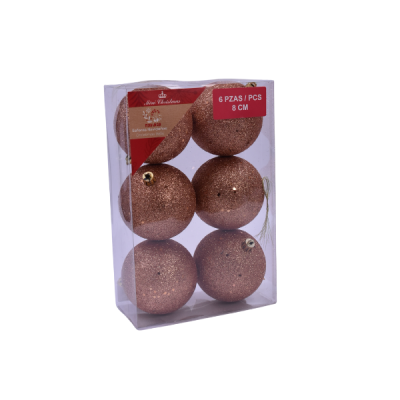 Bolas navideñas Goldrose 8 cm – set de 6 piezas Miro