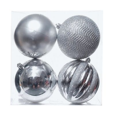 Bolas Navideñas 10Cm 4 Piezas Plateadas Miro (831-2788-239101420S)