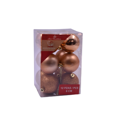 Bolas navideñas Goldrose 6 cm – set de 12 piezas brillante, mate y escarchadas Miro