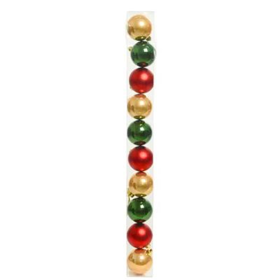 Bolas navideñas 7 cm – set de 10 piezas rojo, verde y dorado brillante/mate Miro