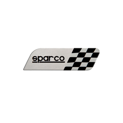 Adhesivo aluminio logo negro Sparco SP-SPC4203