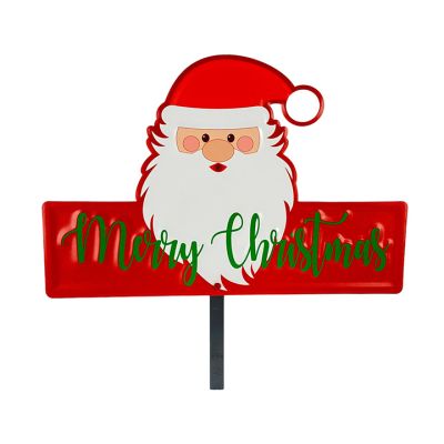Estaca para jardín de navidad 39cm Santa STN