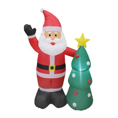 Inflable navidad 1.21mt Santa con arbol STN