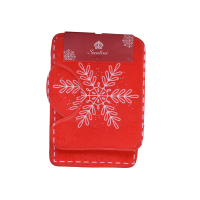 Juego de alfombra navideña para baño 40x60 cm color rojo – marca Santini