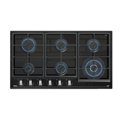 Encimera a gas 6 quemadores 90cm cristal Teka GZC 96310 XBB