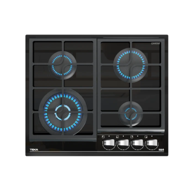 Encimera a gas 4 quemadores 60cm cristal negro TK GZC64320XBB
