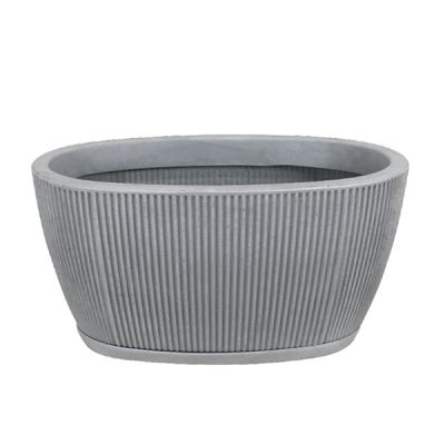 Macetero Ovalado SP27 Cemento Vasart