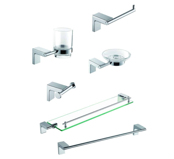 Juego De Baños 6 Piezas Metal Rotondo Cromo BRIGGS (JC0026533061CW)