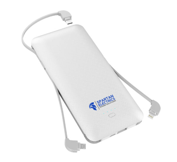 POWER BANK 10000MAH C/CABLES MICRO/LIGHTNING/TYPE C SPARTAN (SE-PB5)