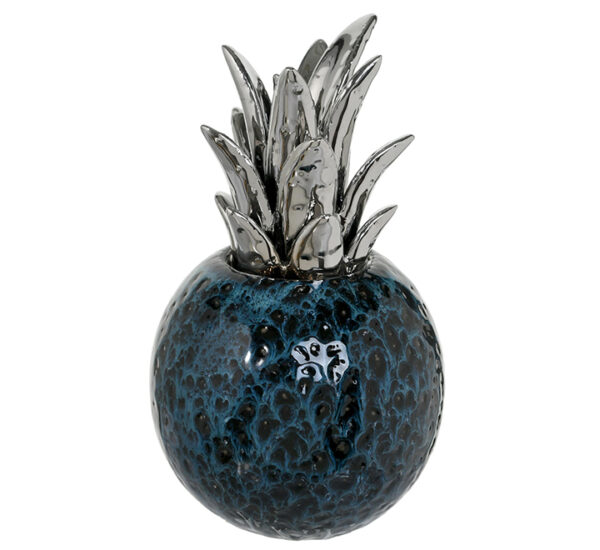 Piña Azul Con Plateado Decorativa 19.5Cm NORITEX (441-678022)