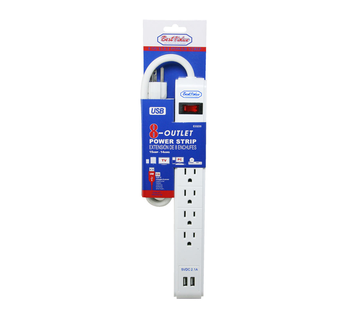 REGLETA 8 TOMAS+2 USB BV (E33235) - Kitton Home Center