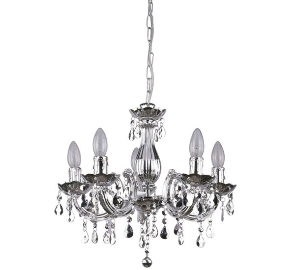 Lámpara Colgante Cromo 5 Luces E14 40W (20313-4)