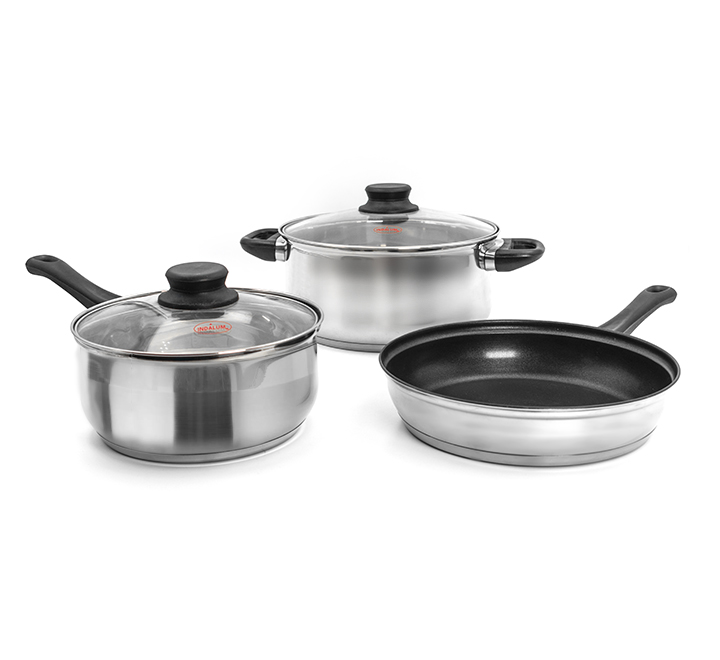 SET OLLAS ACERO INOX 5 PIEZAS INDALUM (75001) - Kitton Home Center