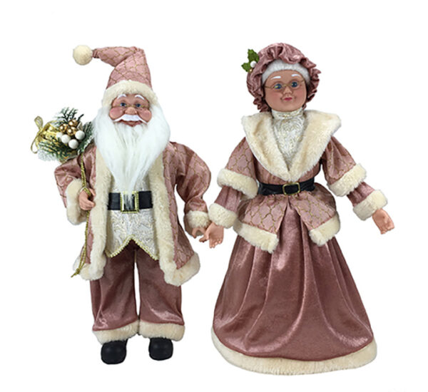 Juego 2 Figuras Sr/Sra Santa Goldrose 45.72Cm MIRO (831-XMTX254-928-21E)