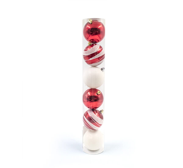 Set de Bolas Navideñas 6 Piezas Rojo 8Cm MARANELO (SZ20118-1451)