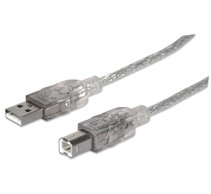 CABLE IMPRESORA USB 2.0 (1MT*TRANSP) MANHATTAN (333405) - Kitton Home Center