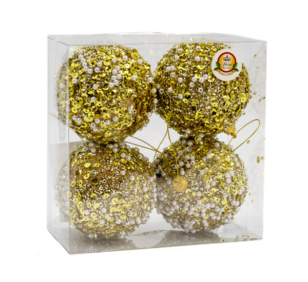 Juego 4 Bolas 8 Cm Dorada Miro (Xmnbbc-011851)