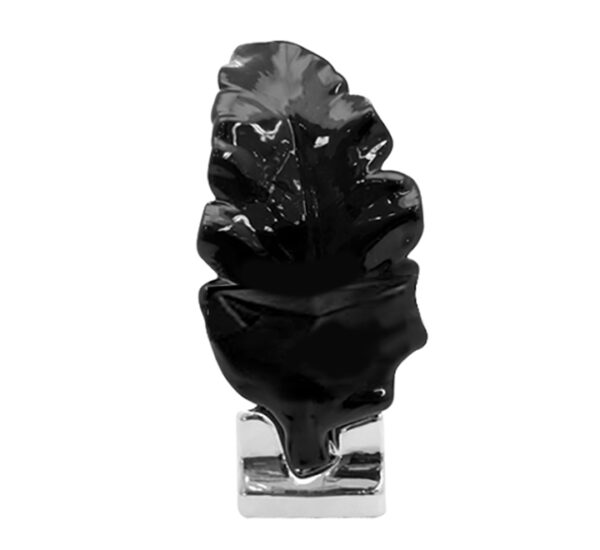 ADORNO HOJA 9X5X22CM NEGRO/BLANCO DECOR (704-9098056)
