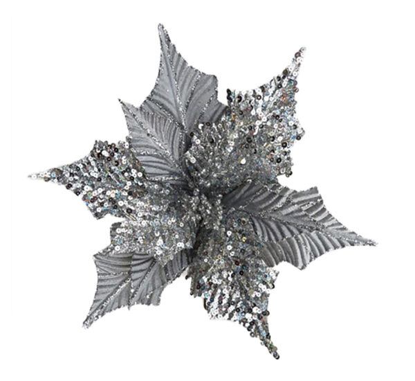 FLOR PLATA DECORATIVA(30CM)(140-5800774)