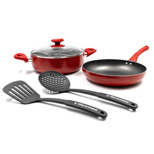 Sartén Infinito II con Tapa Inducción ROJO 28cm WARENHAUS (7861187906089) -  Kitton Home Center