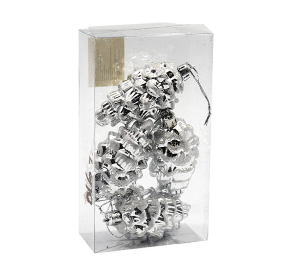 CONO DE PINO SET PLATA 4 PIEZAS (SY18CBB-266)