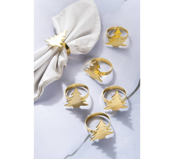 Juego De Anillos Para Servilleta 6 Piezas Árbol Navidad SANTINI (180-3300413) - Imagen 2
