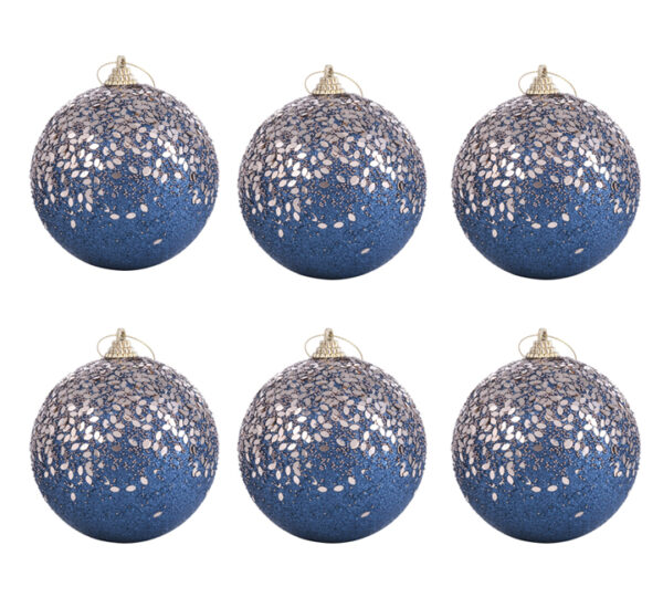 Juego Bolas Navideñas 8Cm - 6 Piezas Azul SANTINI (130-5000396)
