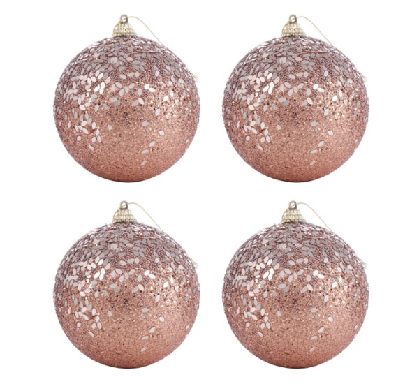 Juego Bolas Navideñas 10Cm - 4 Piezas Rosado SANTINI (130-5000397)