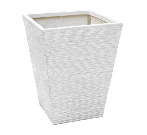 Maceta Fibra Barro Cuadrada Blanca (34x34x41Cm) DEKO (155023)