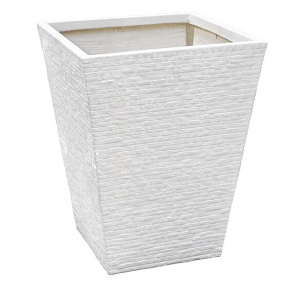 Maceta Fibra Barro Cuadrada Blanca (41x41x51Cm) DEKO (155024)