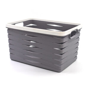 Caja de Almacenaje con Tapa Home Gris Plástico (29 x 23,5 x 39 cm)