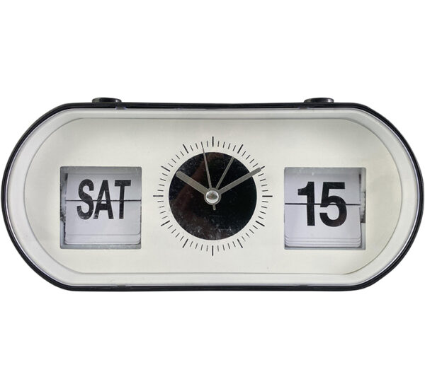 Reloj De Mesa Con Calendario Negro 18.5x5x10Cm CONCEPTS (423-210574)