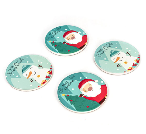 Juego Portavasos Merry Christmas 4 Piezas Surtidos 10.7x0.8Cm SANTINI (180-2200172)